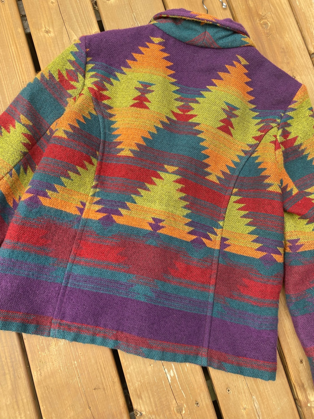 COLDWATER CREEK southwestern aztec print sweater blazer jacket size large - Picture 14 of 14